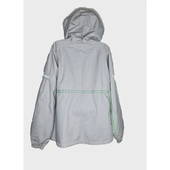 Columbia Womens Rain Coat W/Adjustable Hood Size XL Short Beige/Green - Picture 3 of 14